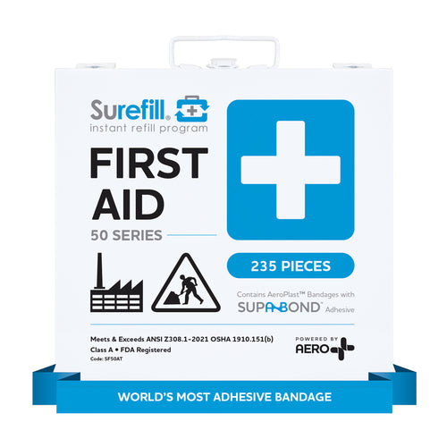 Aero Healthcare SF50BTC SUREFILL™ 50 ANSI 2021 B First Aid Kit - Metal Case - Custom Label