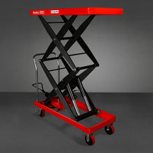 Load image into Gallery viewer, MechMaxx Mobile Double Scissor Lift Table Cart 2200lbs Capacity, Platform Size, 47.2" x 24", Height 66.9", TFD22