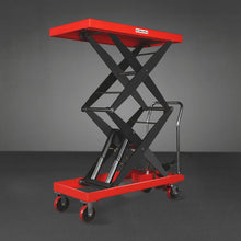 Load image into Gallery viewer, MechMaxx Mobile Double Scissor Lift Table Cart 2200lbs Capacity, Platform Size, 47.2" x 24", Height 66.9", TFD22