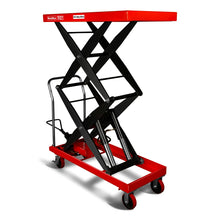Load image into Gallery viewer, MechMaxx Mobile Double Scissor Lift Table Cart 2200lbs Capacity, Platform Size, 47.2" x 24", Height 66.9", TFD22
