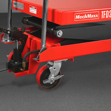 Load image into Gallery viewer, MechMaxx Mobile Double Scissor Lift Table Cart 2200lbs Capacity, Platform Size, 47.2" x 24", Height 66.9", TFD22