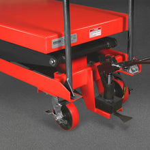 Load image into Gallery viewer, MechMaxx Mobile Double Scissor Lift Table Cart 2200lbs Capacity, Platform Size, 47.2" x 24", Height 66.9", TFD22