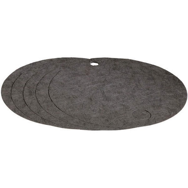 22 in. dia. Universal Light-Weight Absorbent Barrel Drum-Top Pad Mat, 5PK