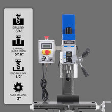 Load image into Gallery viewer, MechMaxx 6"x20'' Benchtop Mill Drill Machine, Variable Speed, R8 Spindle, 1 HP, 110V, Brushless Motor Compact Milling Drilling Tool for Garage Shop, DIY Metalworking without Stand VM18L