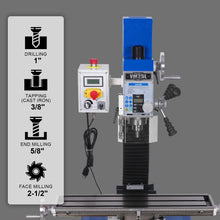 Load image into Gallery viewer, MechMaxx 7‘’ x 27-1/2‘’ Benchtop Mini Mill Drill Machine, Variable Speed, Brshless Motor, R8 Spindle, 1.5 HP, 110V, Compact Milling Drilling Tool for Garage Shop, DIY Metalworking without Stand VM25L