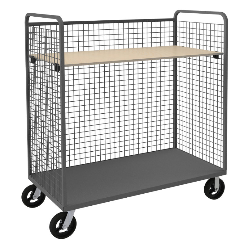 Durham W3ST-306068-1AS-8MR95 Wire Cart, 1 Adjustable Shelf, 30 X 60 X 68-9/16