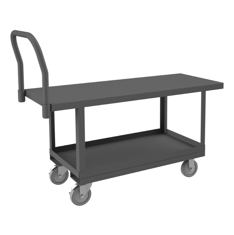 Durham WHPT24605PU95 Platform Truck, Work Height, 2 Shelves, 1400 Lbs. Capacity, 24 X 60