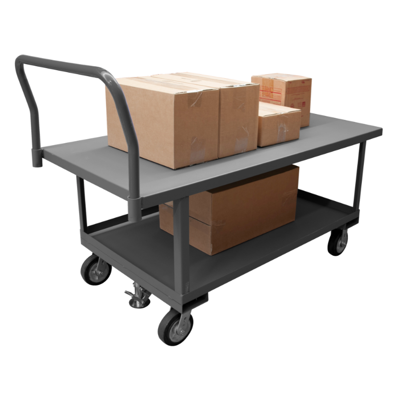 Durham WHPTFL30606MR95 Platform Truck, Adjustable Height, Floor Lock, 2000 Lbs. Capacity, 30 X 60