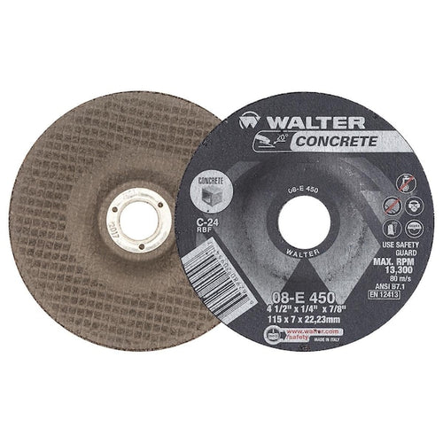 Walter Concrete Grit Inding Wheels 4-1/2 In. X 1/4 In. C-24