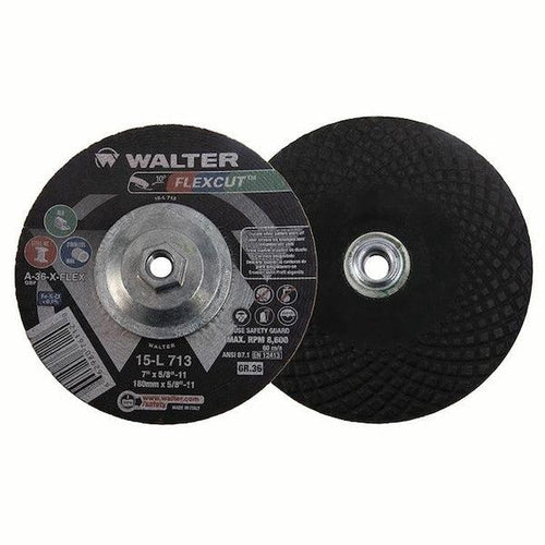 Walter Blending Disc 7 In. X 5/8-11 Grit 36 Metal Hub Flexcut