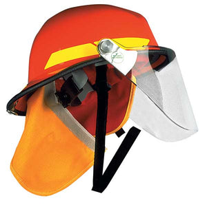 Bullard Fire Helmet, Modern Style (Orange w/ Black Nomex(R) Ear/Neck Protector, Faceshield)