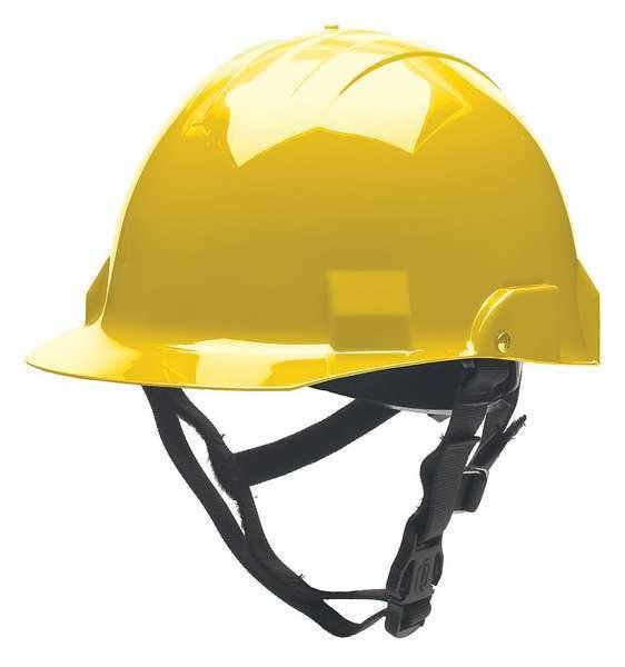 Bullard Fire/Rescue Helmet (Yellow Thermoplastic w/ 8-Point Ratchet Suspension and 2-Point Chinstrap, Vinyl Brow Pad)