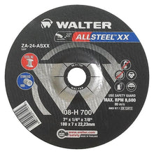 Load image into Gallery viewer, Walter Depressed Center Grinding Wheel, Type 27, 0.25 In Thick