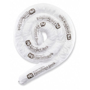 Sorbents, 15 gal, 3 in x 10 ft, Oil, White, Polypropylene