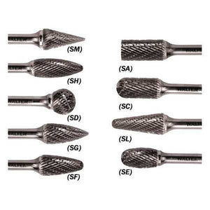 Walter Carbride Burr, Conical Sm, 1/4"X3/8"X5/8"