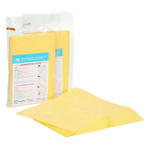 Sorbents, 3 gal, 13 in x 20 in, Harsh Chemicals, Yellow, Polypropylene