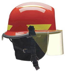 Bullard Fire/Rescue Helmet (Red Thermoplastic w/ Quick-Attach(TM) 4 in Faceshield)