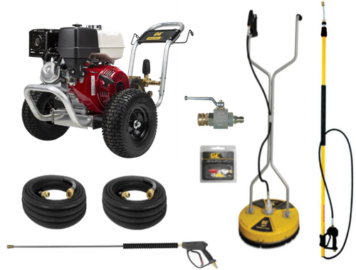 BE B4013HABG Professional 4000 PSI (Gas-Cold Water) Start Your Own Pressure Washing Business Kit w/ Honda GX390 Engine & SS Frame