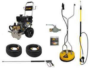 BE Professional 4000 PSI (Gas-Cold Water) Start Your Own Pressure Washing Business Kit w/ Vanguard 400 Engine, AR Triplex Pump & SS Frame