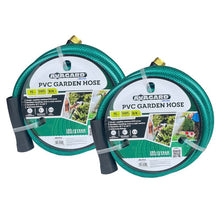 Load image into Gallery viewer, Avagard PVC Water Hose Assembly 3/4" X 15', 3/4" Male and Female GHT Fittings. 500 PSI Burst Rating. Includes Extra Washer and Bend Restrictor. 2 Pack