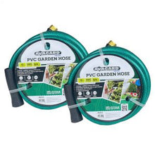 Load image into Gallery viewer, Avagard PVC Water Hose Assembly 3/4" X 15', 3/4" Male and Female GHT Fittings. 500 PSI Burst Rating. Includes Extra Washer and Bend Restrictor. 2 Pack