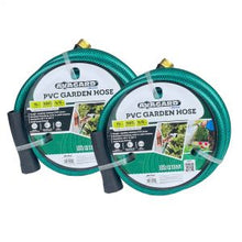 Load image into Gallery viewer, Avagard PVC Water Hose Assembly 5/8" X 15', 3/4" Male and Female GHT Fittings. 500 PSI Burst Rating. Includes Extra Washer and Bend Restrictor. 2 Pack