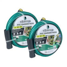 Load image into Gallery viewer, Avagard PVC Water Hose Assembly 5/8" X 15', 3/4" Male and Female GHT Fittings. 500 PSI Burst Rating. Includes Extra Washer and Bend Restrictor. 2 Pack
