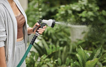 Load image into Gallery viewer, Avagard PVC Water Hose Assembly 5/8" X 15', 3/4" Male and Female GHT Fittings. 500 PSI Burst Rating. Includes Extra Washer and Bend Restrictor. 2 Pack