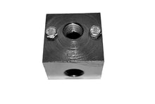 Load image into Gallery viewer, Nickel Plated Steel Unloader Mounting Block with 90 Degree Elbow, 1/2" Female NPT Inlet x 1/2" Female Outlet