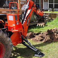 Load image into Gallery viewer, MechMaxx 8' Tractor Backhoe Attachment with Hydraulic Thumb, 15" Bucket, ISO/SAE Switchable Controls, Self-Contained Hydraulic System, 3 Point Hitch Cat.1 &amp; 2, 20-100 HP, BH760H