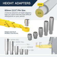 Load image into Gallery viewer, BendPak Extra Tall Truck and Van Adapters for Two-Post Lifts - 240mm - 60mm Pin - Set of 2 (5210498)