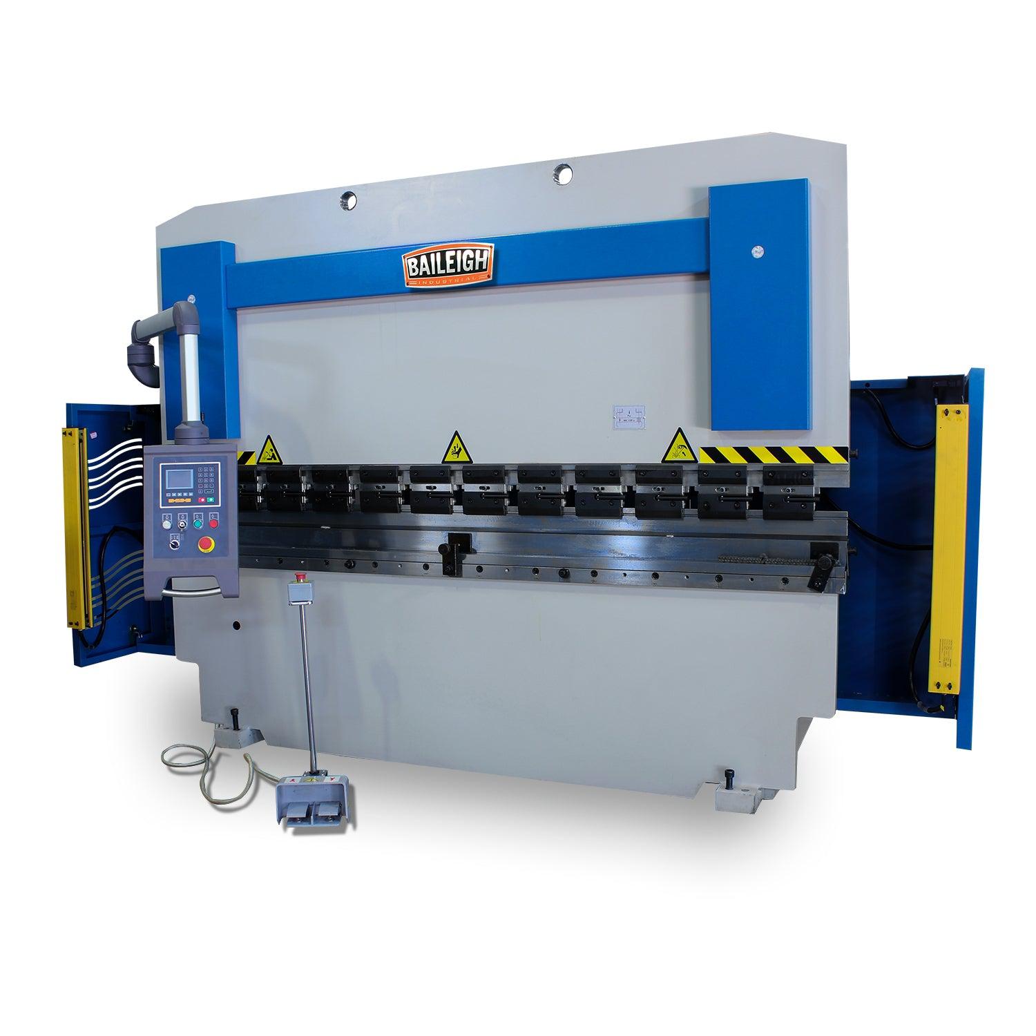 Baileigh Industrial 220V 3Phase 70 Ton, 98" 2 Axis Programmable Hydraulic Press Brake. Distance Between Housings is 80"