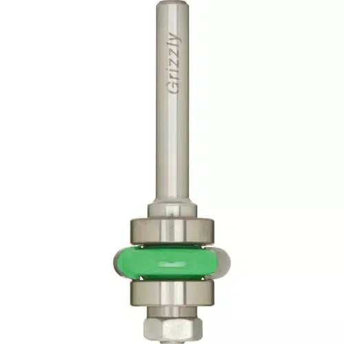 Grizzly C1361 - Flute Bit w/ Upper & Lower Guide Bearing, 1/4
