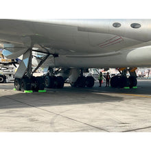 Load image into Gallery viewer, 24" Single SafeRay™ Hi Viz Commercial Aircraft Chock for Narrow and Wide Body Aircraft with Cable Handle an... — image 7 of 9