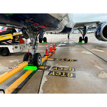 Load image into Gallery viewer, 24" Single SafeRay™ Hi Viz Commercial Aircraft Chock for Narrow and Wide Body Aircraft with Cable Handle an... — image 8 of 9