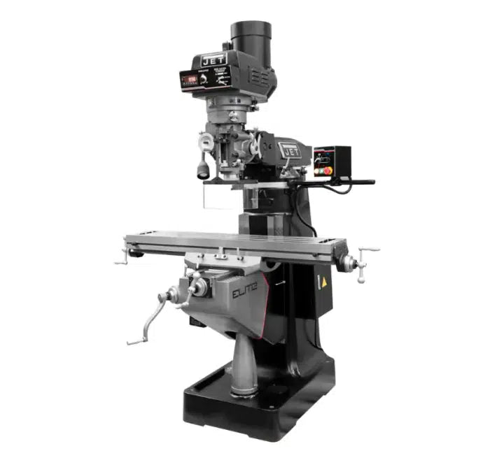 Jet Tools - EVS-949 Mill with 3-Axis Newall DP700 (Quill) DRO and X-Axis JET Powerfeed and USA Powered Draw Bar