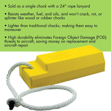 Load image into Gallery viewer, 18" Aviation Wheel Chock for Small to Mid-Sized Aircraft with Rope Lanyard — image 4 of 5