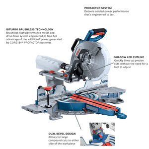 Bosch PROFACTORâ„¢ 18V 12 In. Dual-Bevel Slide Miter Saw (Bare Tool)