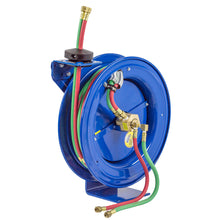 Load image into Gallery viewer, EZ-Coil Spring Driven Dual Hose Reel 1/4 Inch x 25 Ft 200 PSI Oil Less Hose - Coxreels EZ-P-WTL-125