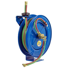 Load image into Gallery viewer, EZ-Coil Spring Driven Dual Hose Reel 1/4 Inch x 100 Ft 200 PSI Oil Less Hose - Coxreels EZ-SHWTL-1100