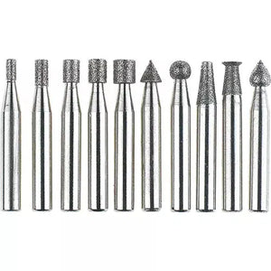 Steelex Plus D2470 - Diamond Burr, 10 pc. Set 1/4" Shank