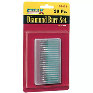 Steelex D2471 - Mini Diamond Burr, 20 pc. Set 1/8" Shank