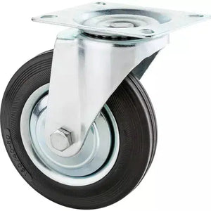 Steelex D2540 - 6-1/4" Black Rubber Swivel Caster