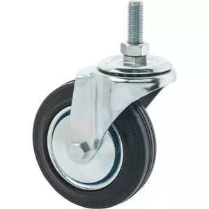 Steelex D2543 - 4" Black Rubber Swivel Caster, Threaded