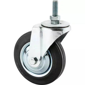 Steelex D2545 - 6-1/4" Black Rubber Swivel Caster, Threaded