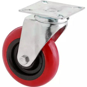 Steelex D2609 - 4" Red Polyurethane Swivel Caster