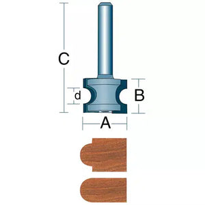 Roman Carbide DC1029 - 1/2" Bull Nose 1/2" Shank