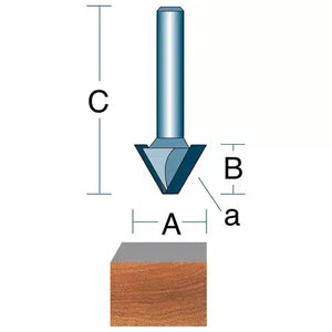 Roman Carbide DC1223 - 30° Bevel Trim 1/4" Shank