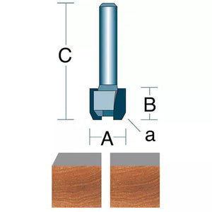 Roman Carbide DC1227 - 1/2" Flush / Bevel Trim 1/4" Shank