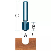 Load image into Gallery viewer, Roman Carbide DC1238 - 1&quot; Core Box Bit, 1/2&quot; Shank